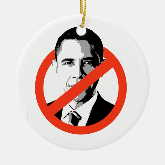ANTI-BARACK OBAMA - JULGRANSPRYDNAD KERAMIK (Framsidan)