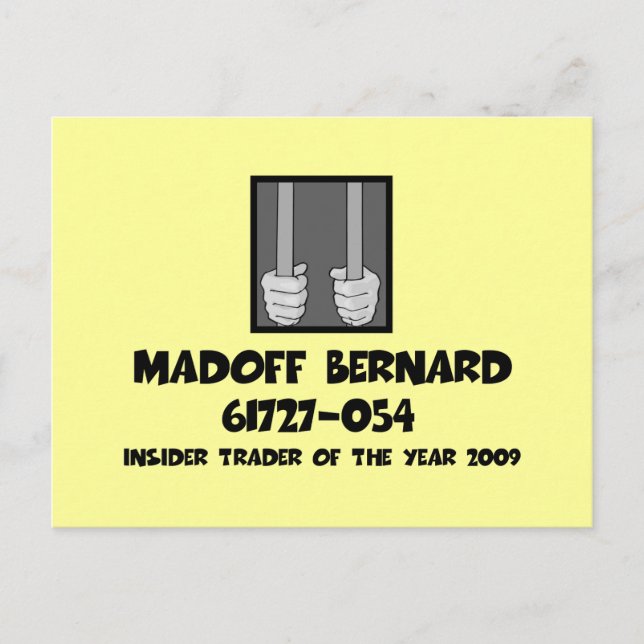 Anti Bernard Madoff-fängelset Vykort (Framsida)
