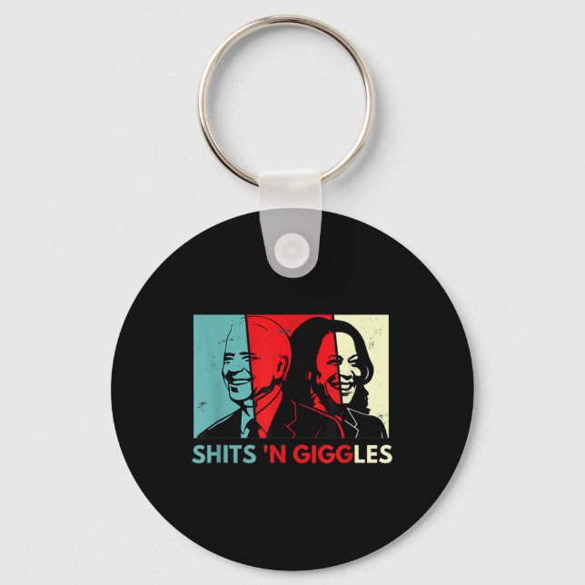 Anti Biden Harris S &#';n Giggles Policy Gift 1 Nyckelring (Framsida)