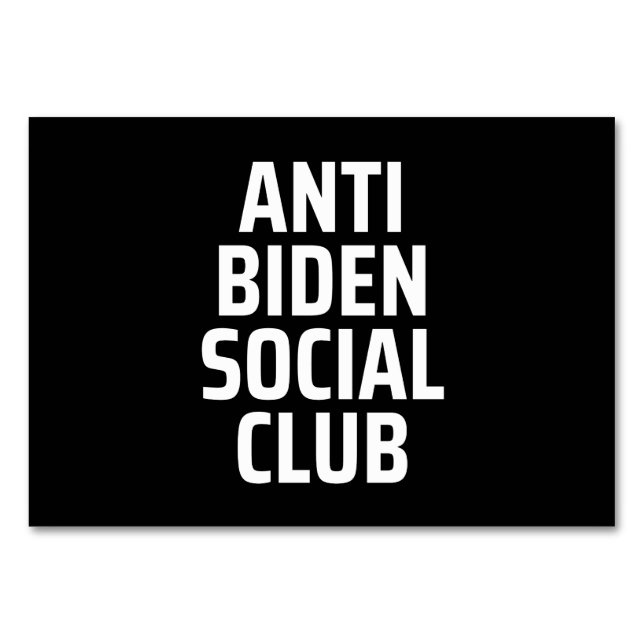 Anti Biden Social klubb Bordsnummer (Framsidan)