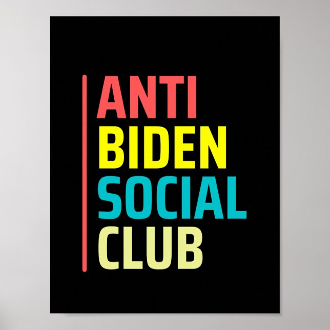 Anti Biden Social klubb Poster (Framsidan)