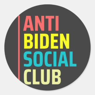 Anti Biden Social klubb Runt Klistermärke
