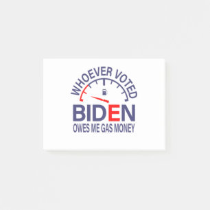 Anti Biden Voter äger mig med gaspengar Post-it Block