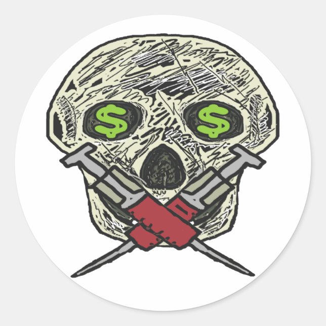 Anti Big Pharma Runt Klistermärke (Framsida)