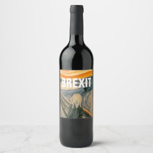 ANTI BREXIT, ", skriet" vid Edvard Munch, 1893: Vinflaska Etikett
