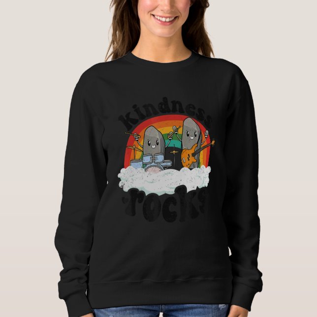 Anti-Bullying Rainbow Hippie Music Teacher Kindnes T Shirt (Framsida)
