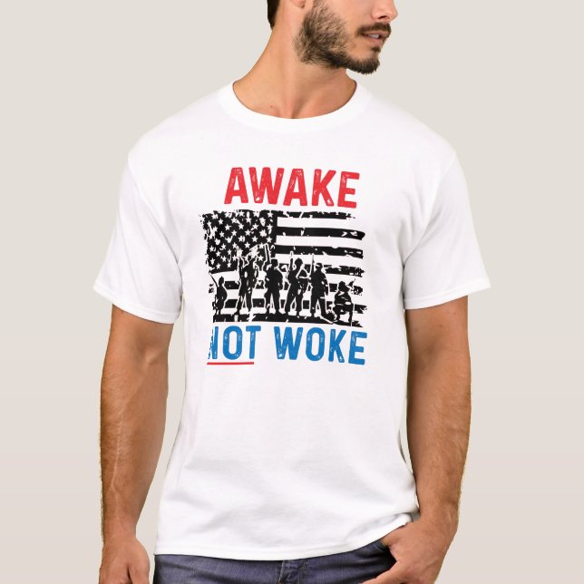 Anti Cancel Culture AWAKE har inte vaknat T Shirt (Framsida)