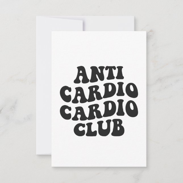 Anti Cardio Klubb Funny Gym Fitness Coach Gift Tack Kort (Framsida)