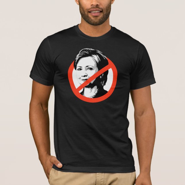 Anti-Clinton - Anti-Hillary Clinton Tee Shirt (Framsida)