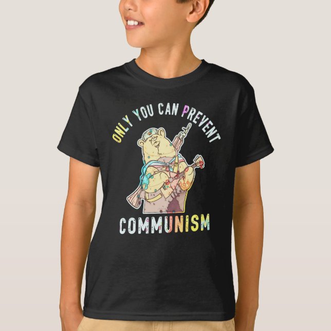 Anti Communism Capitalism Antisocialist T Shirt (Framsida)