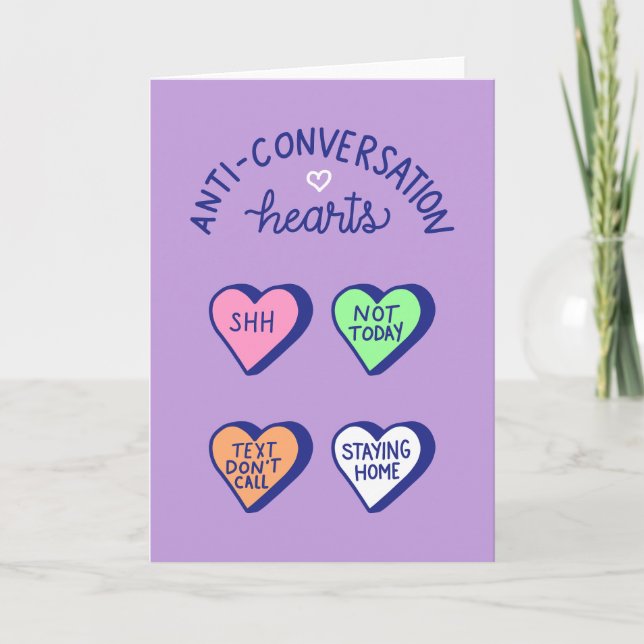 Anti-Conversation Heart Valentine Day Kort (Framsida)