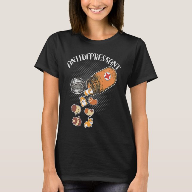 Anti Depressant  Guinea Pig Owner T Shirt (Framsida)