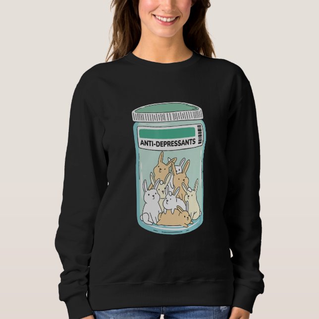 Anti Depressants Bunnies Awareness Support Mental  T Shirt (Framsida)