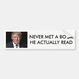 "Anti-Donald aldrig läs för en bok" trumf Bildekal