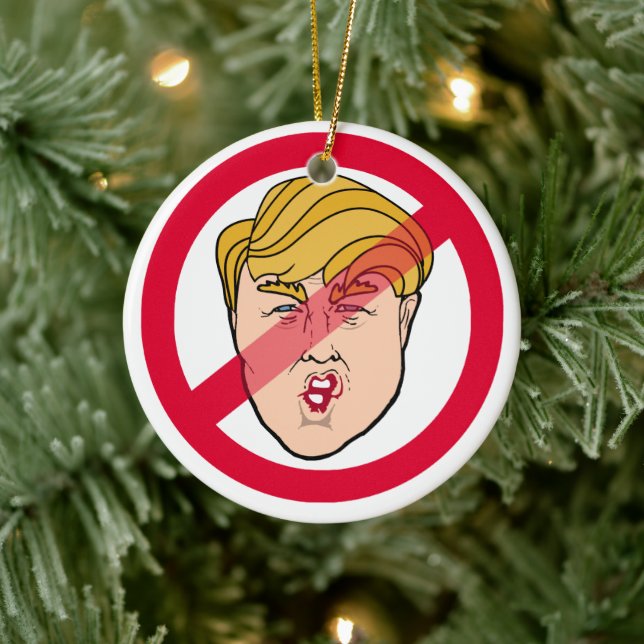 ANTI DONALD Caricature - Anti-Trump - Julgransprydnad Keramik (Träd)