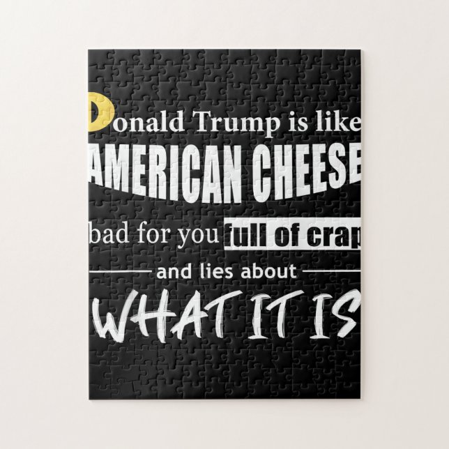 Anti Donald Trump är som American Cheese Women Pussel (Vertikal)