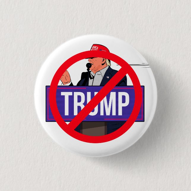 Anti Donald Trump campaign pin badge Knapp (Framsida)