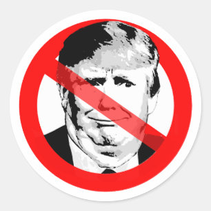 Anti Donald Trump Chin korsade ut Ansikte Runt Klistermärke