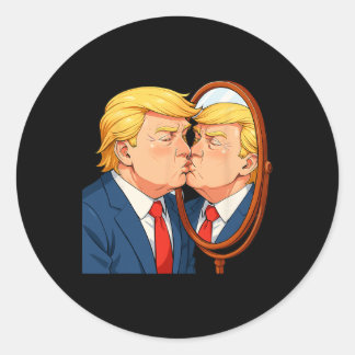 Anti-donald Trump Kissing Mirror - Narcissism Sati Runt Klistermärke
