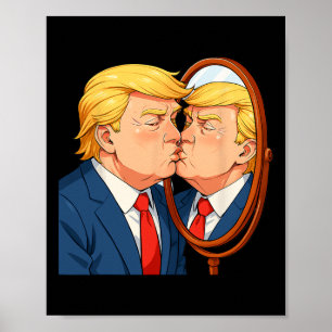 Anti-Donald Trump Kyssande Spegel - Narcism Mätt Poster