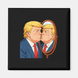 Anti-Donald Trump Kyssande Spegel - Narcissism Mät Magnet
