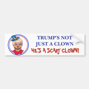 Anti Donald Trump Scary Clown Bumper Sticker Bildekal
