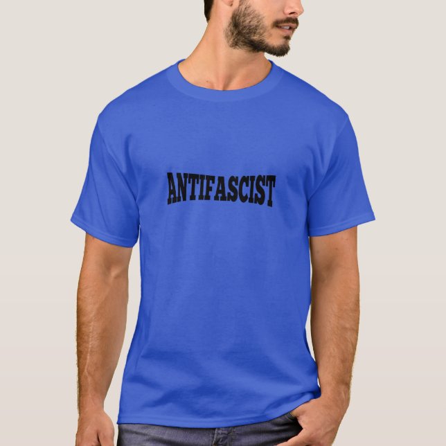 Anti Fascistmanar grundläggande mörka T-tröja T-shirt (Framsida)