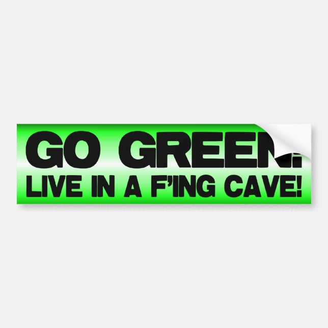 Anti global värme - går grönt! bildekal (Framsidan)