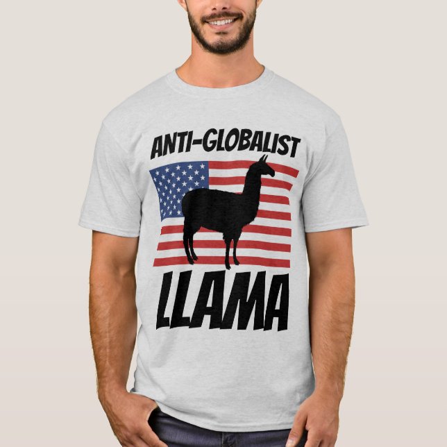ANTI-GLOBALIST PATRIOTIC LLAMA T-SHIRTS (Framsida)