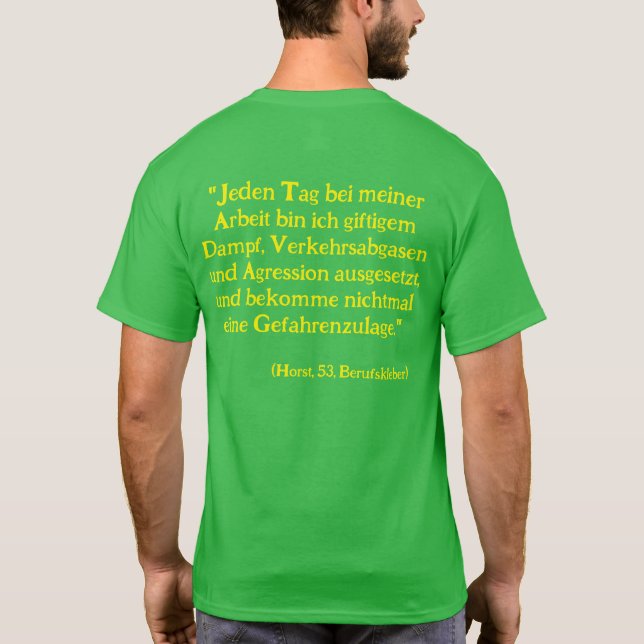 Anti Grüne Spruch T Shirt (Baksida)