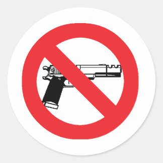 Anti Gun Sticker Runt Klistermärke