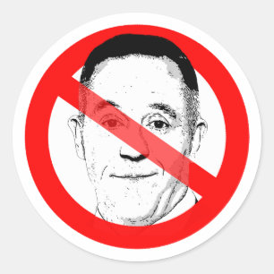 Anti Gutfeld som korsas ut Ansikte Runt Klistermärke