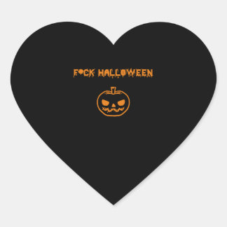 Anti Halloween-pumpkin-jack-o'-lantern Hjärtformat Klistermärke