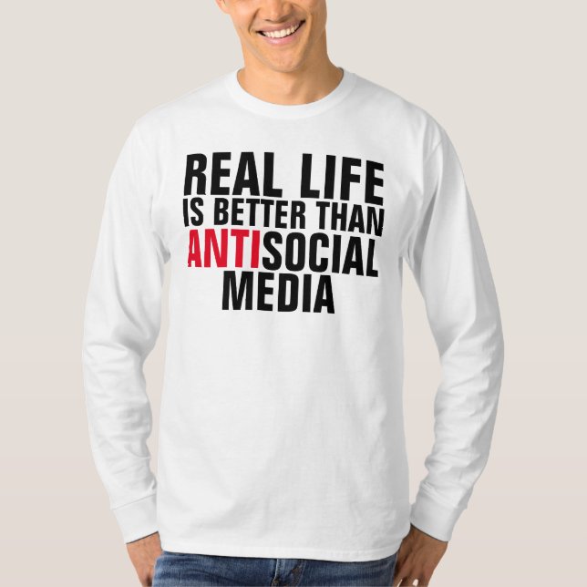 Anti (hat) sociala massmediat-skjortor tee (Framsida)