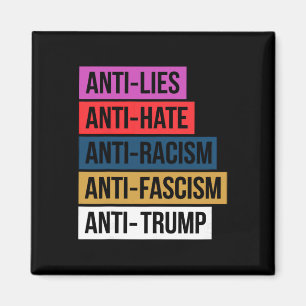 Anti-Hatare Lögner Rasism Fascism Motstå Protest T Magnet