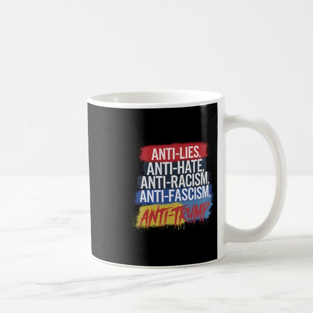 Anti-Hatare Lögner Rasism Fascism Motstånd Protest Kaffemugg (Höger)