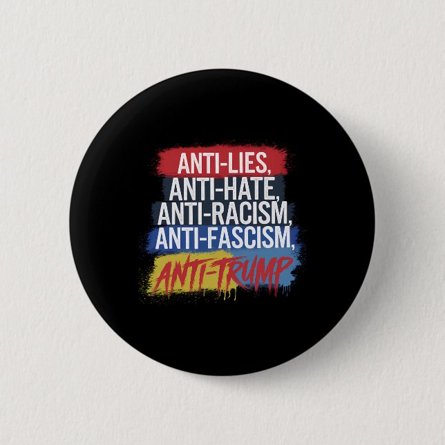 Anti-Hatare Lögner Rasism Fascism Motstånd Protest Knapp (Framsida)
