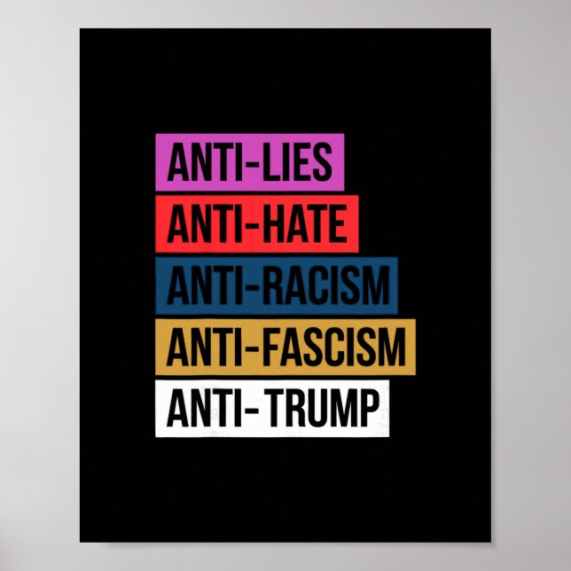 Anti-Hatare Lögner Rasism Fascism Motstånd Protest Poster (Framsidan)