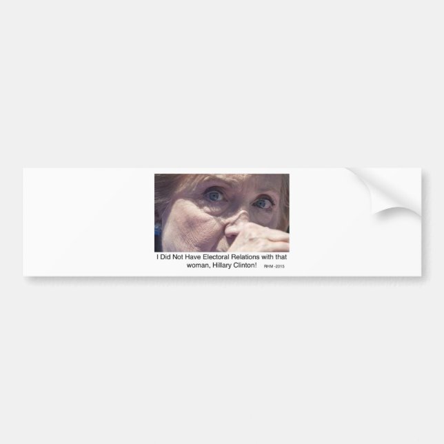 Anti-Hillary Clinton 2016 gåvor och dräkt Bildekal (Framsidan)