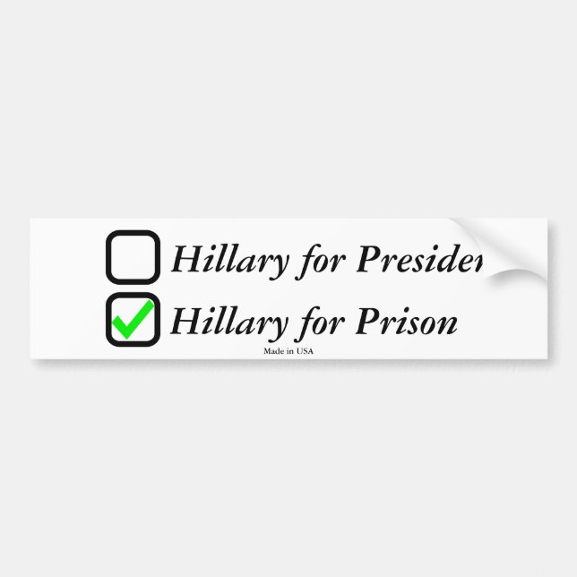 Anti Hillary Clinton bildekal (Framsidan)