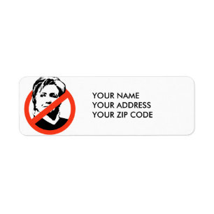 ANTI-HILLARY CLINTON - RETURADRESS ETIKETT