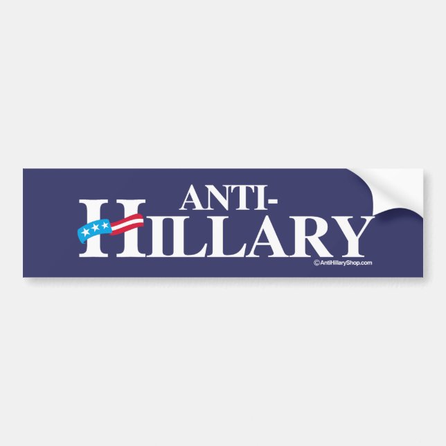 ANTI--HILLARYbaner - Anti-Hillary - vit - .png Bildekal (Framsidan)