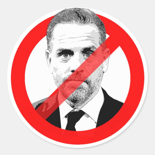 Anti Hunter Biden Runt Klistermärke (Framsida)