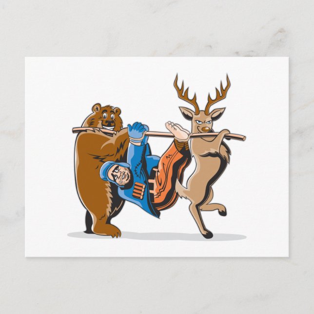 Anti Hunting Animal Revenge Vykort (Framsida)