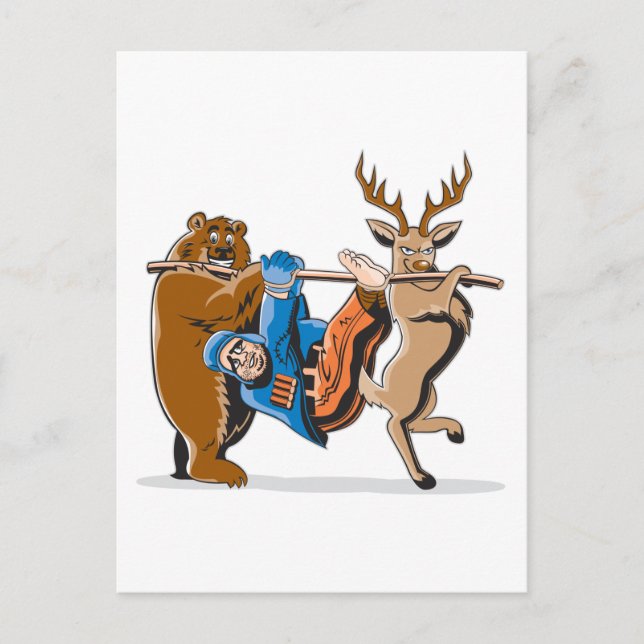 Anti Hunting Animal Revenge Vykort (Framsida)