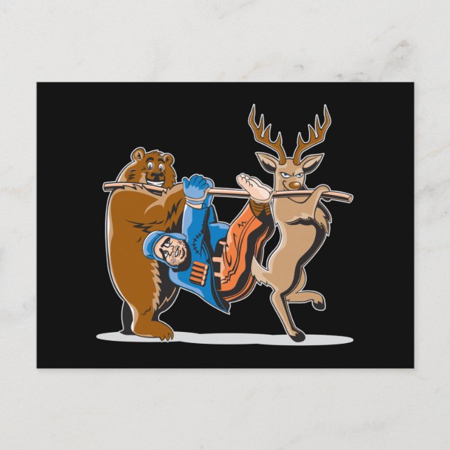 Anti Hunting Animal Revenge Vykort (Framsida)
