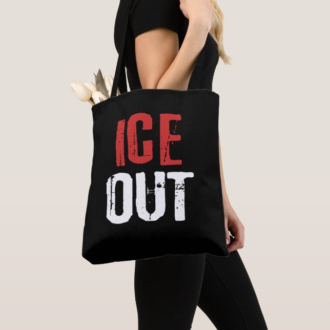 Anti ICE Ut Politisk Aktivism Protest Tygkasse (Närbild)