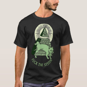 Anti Illuminati NWO All Seeing Öga Pyramid Mason T Shirt