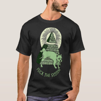 Anti Illuminati NWO All Seeing Öga Pyramid Mason T Shirt