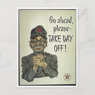 Anti-japansk propaganda-startdag vykort